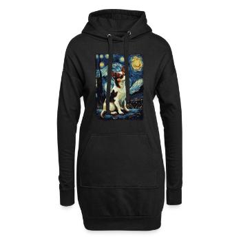 Chihuahua Starry Night - Hoodie-Kleid - Schwarz - Vorne