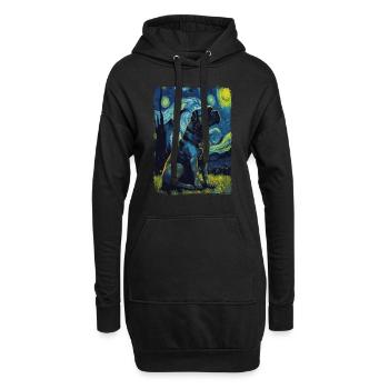 Cane Corso Nuit étoilée - Sweat-shirt à capuche long Femme - noir - Devant