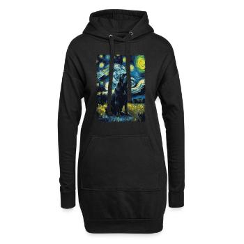 Cane Corso Nuit étoilée - Sweat-shirt à capuche long Femme - noir - Devant