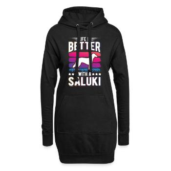La vie est meilleure avec Salukis - Sweat-shirt à capuche long Femme - noir - Devant