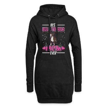 Bull Terrier Maman Bull Terrier miniature - Sweat-shirt à capuche long Femme - noir - Devant
