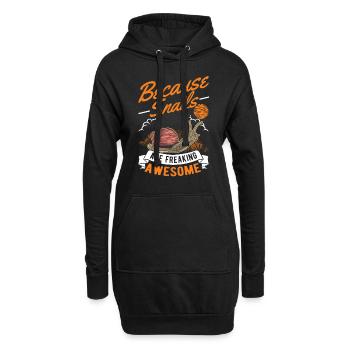 Escargot cadeau vignoble escargot - Sweat-shirt à capuche long Femme - noir - Devant