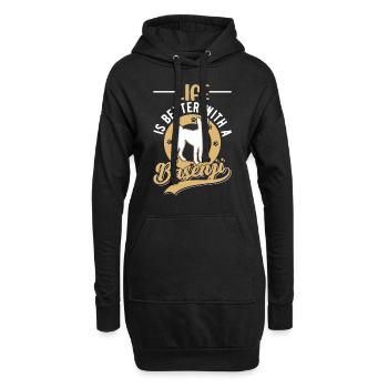 La vie est meilleure avec un Basenji - Sweat-shirt à capuche long Femme - noir - Devant