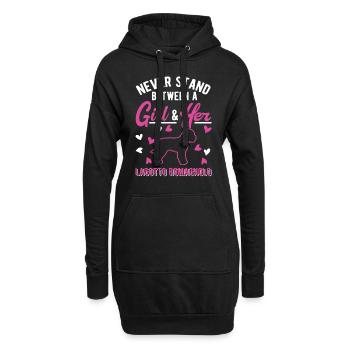 Lagotto Romagnolo Fille Chien d’Eau - Sweat-shirt à capuche long Femme - noir - Devant
