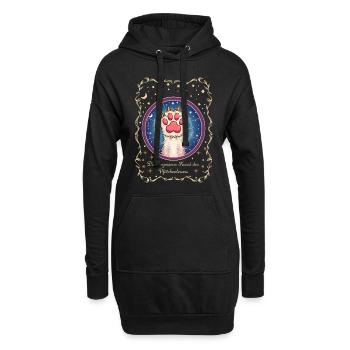 Die vergessene Kunst des Pfötchenlesens - Hoodie-Kleid - Schwarz - Vorne