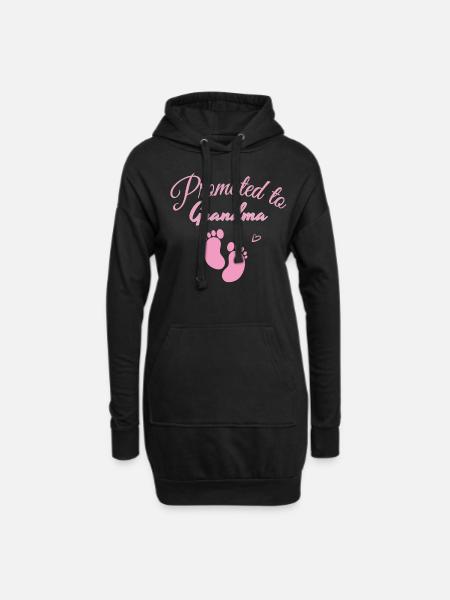 Granny expectant grandmother pregnant - Hoodie Dress - black