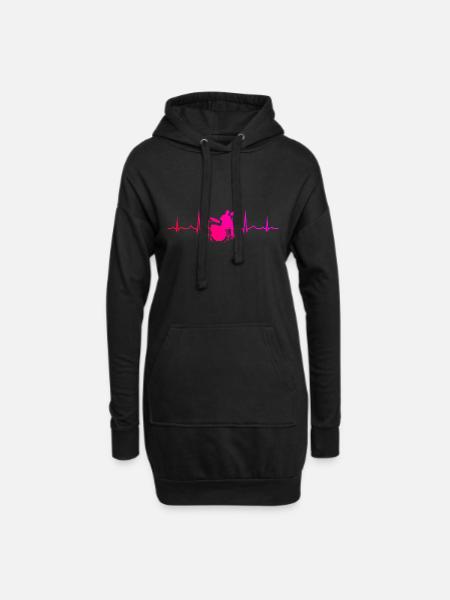 Drummer Men Women Drums Drum Kit - Hoodie Dress - black