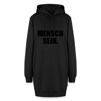 Mensch sein - Hoodie-Kleid - Schwarz - Vorne - AI Model Female 172 light (172cm)