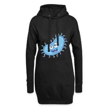 MICROBIOLOGISTE: Bactérie douce - Sweat-shirt à capuche long Femme - noir - Devant