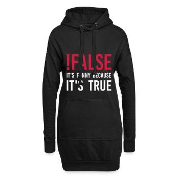 !false – It’s funny because it’s true - Hoodie-Kleid - Schwarz - Vorne
