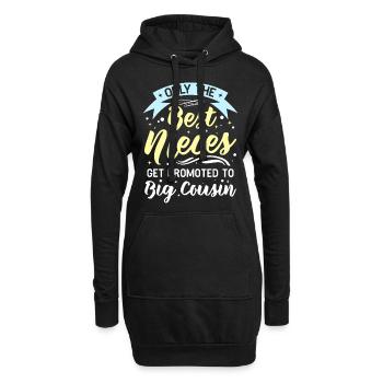 Only The Best Nieces Get Promoted To Big Cousin - Hoodie-Kleid - Schwarz - Vorne