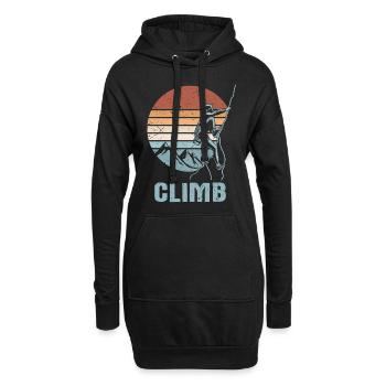 Freeclimbing Freeclimber Klettern Geschenk - Hoodie-Kleid - Schwarz - Vorne