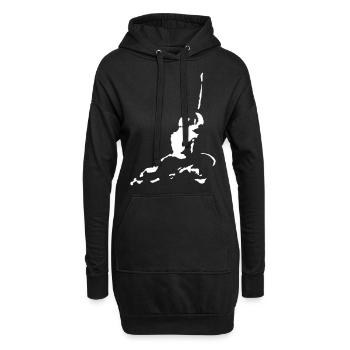 Kung-fu Combattants - Sweat-shirt à capuche long Femme - noir - Devant