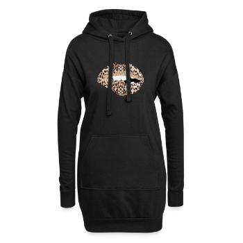 Conception de guépard léopard de mode sexy avec des lèvres de la bouche - Sweat-shirt à capuche long Femme - noir - Devant