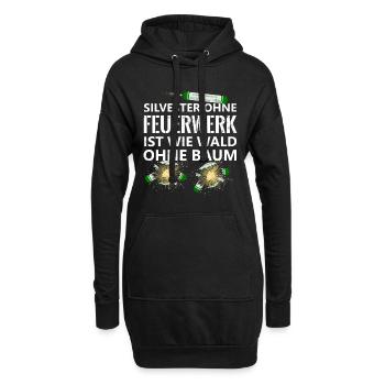 Silvester Feuerwerk Pyro Muss sein - Hoodie-Kleid - Schwarz - Vorne