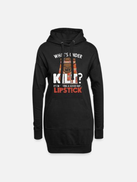 Funny Scottish Kilt Quote Gift Idea For Scotman - Hoodie Dress - black