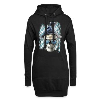 Crâne bavarois - Sweat-shirt à capuche long Femme - noir - Devant