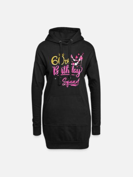 60 ans femmes 60 ans cadeau - Sweat-shirt à capuche long Femme - noir