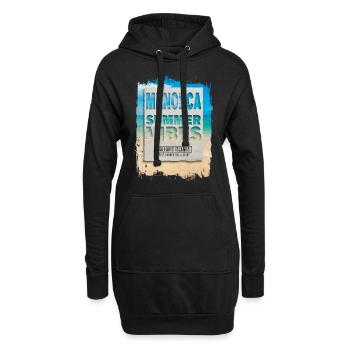 Menorca Spanien Sommer Sonne Strand Meer Palmen - Hoodie-Kleid - Schwarz - Vorne