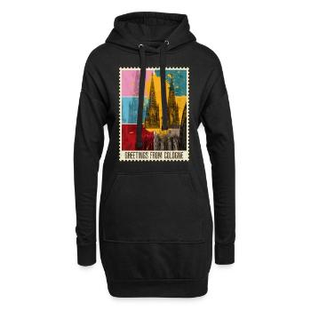 Cathédrale de Cologne Allemagne Timbre d’horizon de la ville - Sweat-shirt à capuche long Femme - noir - Devant