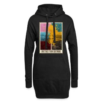 Dortmund Allemagne Timbre d’horizon de la ville - Sweat-shirt à capuche long Femme - noir - Devant