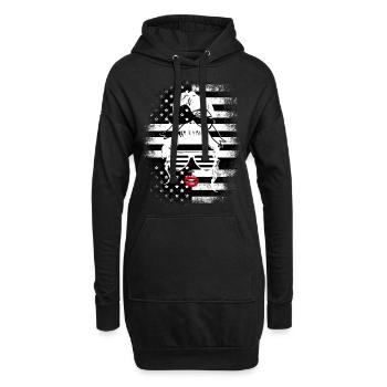 Lunettes de femme Lèvres rouges Bouche Drapeau américain - Sweat-shirt à capuche long Femme - noir - Devant