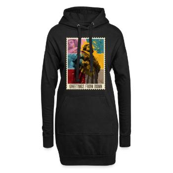 Bonn Deutschland Stadt Skyline Briefmarke Bunt - Hoodie-Kleid - Schwarz - Vorne