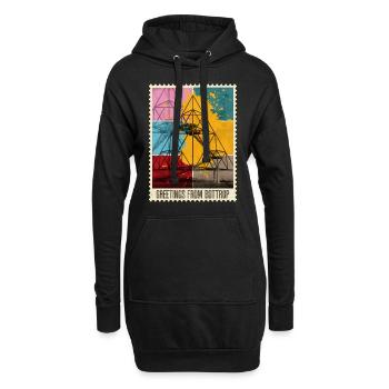 Bottrop Deutschland Stadt Skyline Briefmarke Bunt - Hoodie-Kleid - Schwarz - Vorne