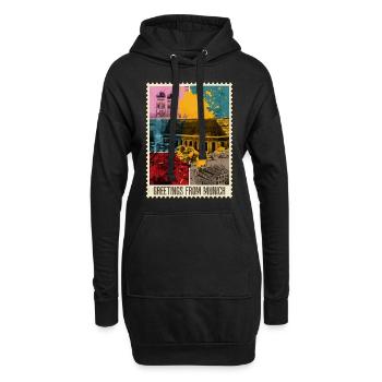 Timbre de la ligne d’horizon de la ville de Munich en Allemagne - Sweat-shirt à capuche long Femme - noir - Devant