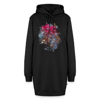Herbst - Hoodie-Kleid - Schwarz - Vorne - AI Model Female 172 light (172cm)