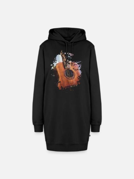 Gitarre - Hoodie-Kleid - Schwarz