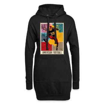 Joueur de football américain Vintage Retro Stamp - Sweat-shirt à capuche long Femme - noir - Devant