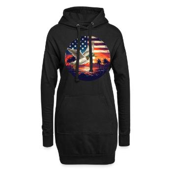 American Flag Sunset Flying Mallards Duck Hunting - Hoodie-Kleid - Schwarz - Vorne