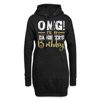 OMG c’est mon anniversaire de fille fête des pères famille - Sweat-shirt à capuche long Femme - noir - Devant
