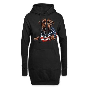 Border Terrier Dog 4th of July Gifts with - Hoodie Dress - black - Front