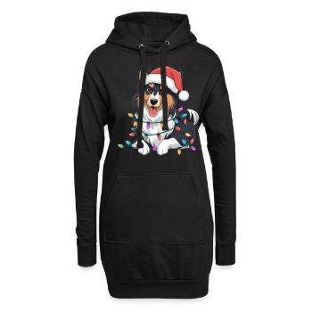 Collie Christmas Lights Xmas Dogs Gifts for Men - Hoodie-Kleid - Schwarz - Vorne
