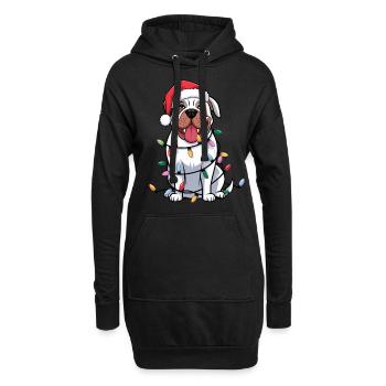 Dogue Argentino Lumières de Noël Noël Chiens Cadeaux - Sweat-shirt à capuche long Femme - noir - Devant