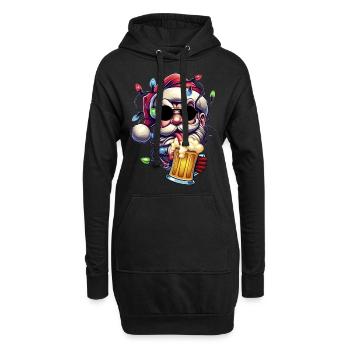 Weihnachtsmann lecker Bierchen Prost Bier - Hoodie-Kleid - Schwarz - Vorne