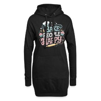 I Bake People Happy Funny Baking Lover Gifts Men - Hoodie-Kleid - Schwarz - Vorne