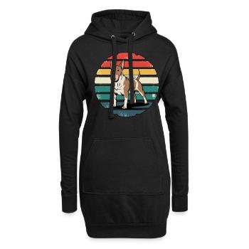 Retro Bull Terrier Vintage Dog Lover Gifts - Hoodie-Kleid - Schwarz - Vorne