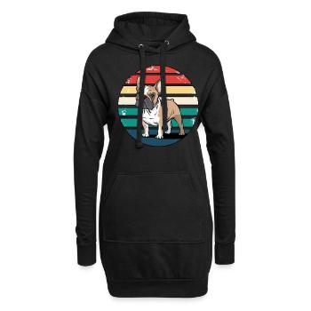 Rétro bouledogue français vintage amoureux des chiens cadeaux - Sweat-shirt à capuche long Femme - noir - Devant
