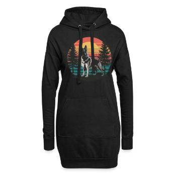 Retro German Shepherd Vintage Dog Lover Gifts Men - Hoodie-Kleid - Schwarz - Vorne