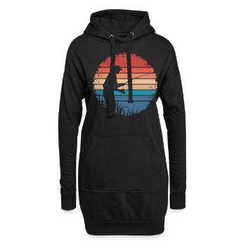Rétro Vintage Pêche En Plein Air Pêche Amoureux Cadeaux - Sweat-shirt à capuche long Femme - noir - Devant
