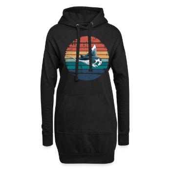 Manta Ray Retro Vintage Ocean Animal Sea Lover - Hoodie-Kleid - Schwarz - Vorne