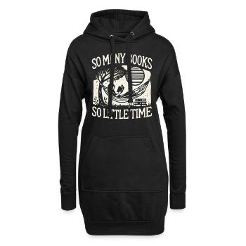 So viele Bücher, so wenig Zeit - Hoodie-Kleid - Schwarz - Vorne