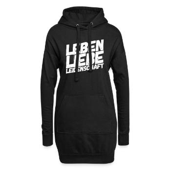ich will alles im Leben - Hoodie-Kleid - Schwarz - Vorne