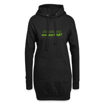 warum bloß? - Hoodie-Kleid - Schwarz - Vorne