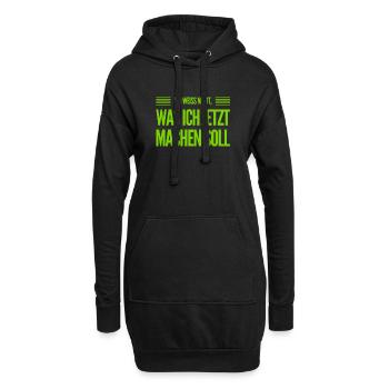 ich habe keinen Plan - Hoodie-Kleid - Schwarz - Vorne