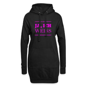 ich weiß das doch - Hoodie-Kleid - Schwarz - Vorne
