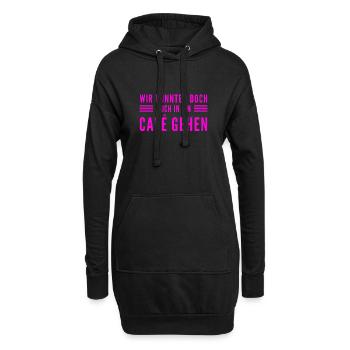 ich möchte dich besser kennenlernen - Hoodie-Kleid - Schwarz - Vorne